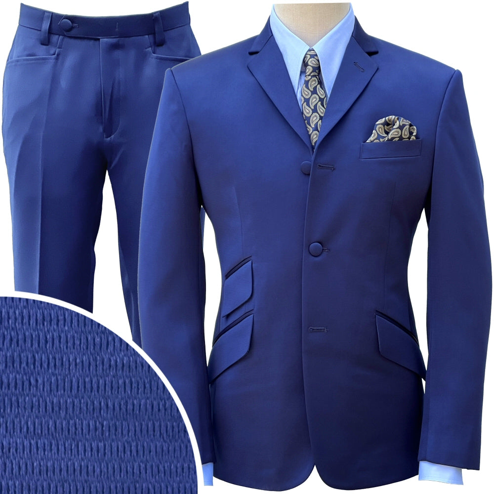 Adaptor Clothing Mod 3 Button Texture Plain Suit ROYAL Blue