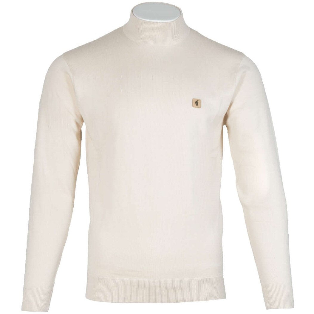 Gabicci Vintage Plain Knit Turtle Neck Pullover Cream Adaptor Clothing