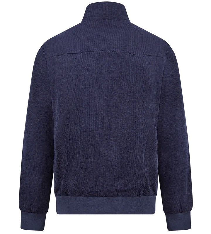 Merc London Corduroy Harrington Jacket Navy Blue