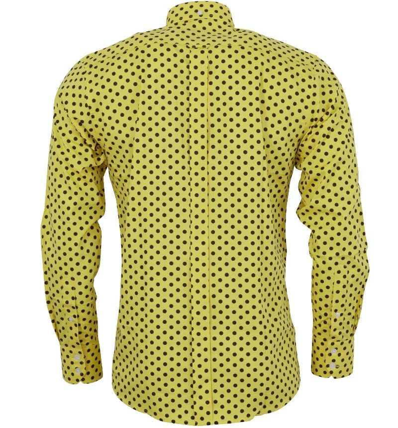 Relco Polka Dot Long Sleeve Shirt Yellow