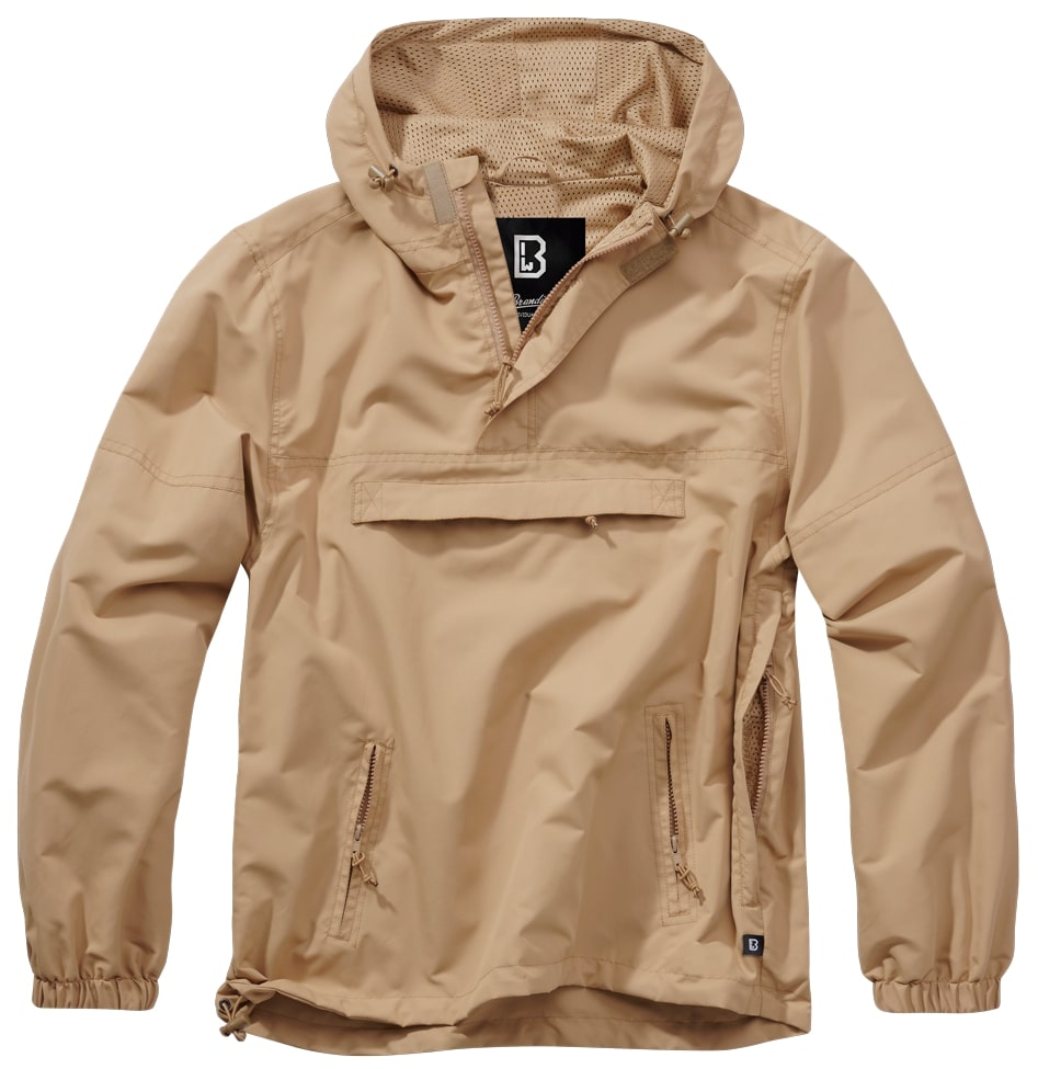 Brandit Windbreaker Mesh Lined Cagoule Camel