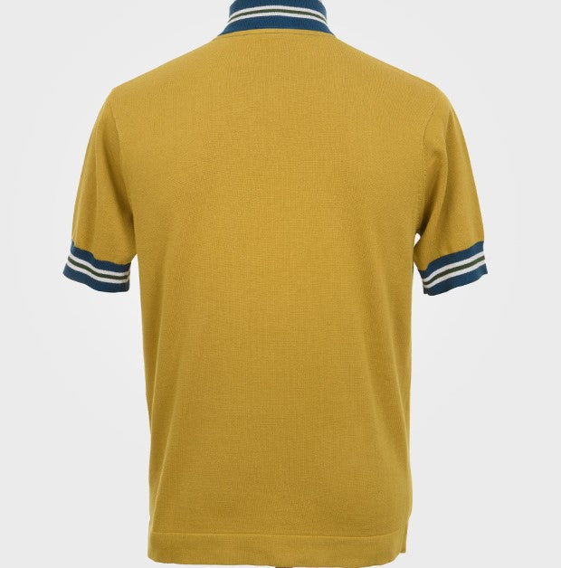 Art Gallery Fine Gauge Knit Tipped Cycling Top Mustard