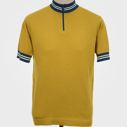 Art Gallery Fine Gauge Knit Tipped Cycling Top Mustard