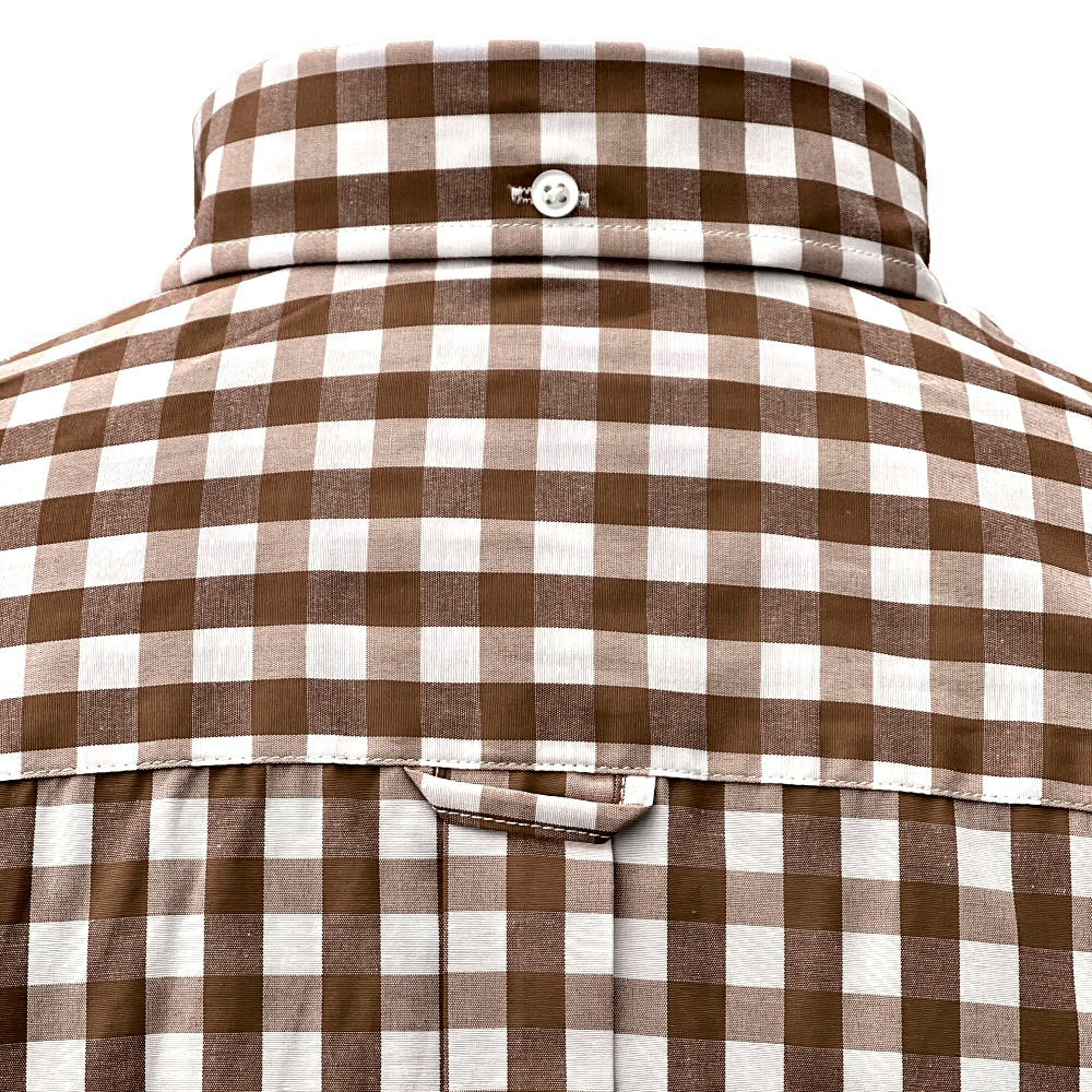 Adaptor Clothing Gingham Long Sleeve Button Down Shirt Brown