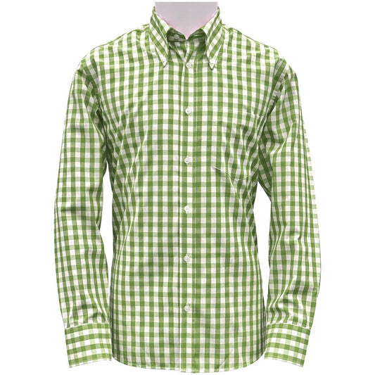 Adaptor Clothing Gingham Long Sleeve Button Down Shirt Moss