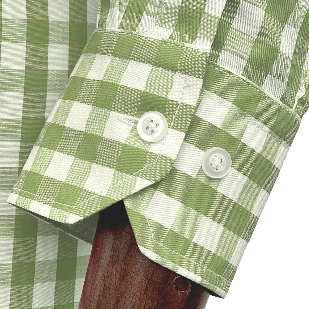 Adaptor Clothing Gingham Long Sleeve Button Down Shirt Moss