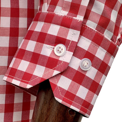 Adaptor Clothing Gingham Long Sleeve Button Down Shirt Red