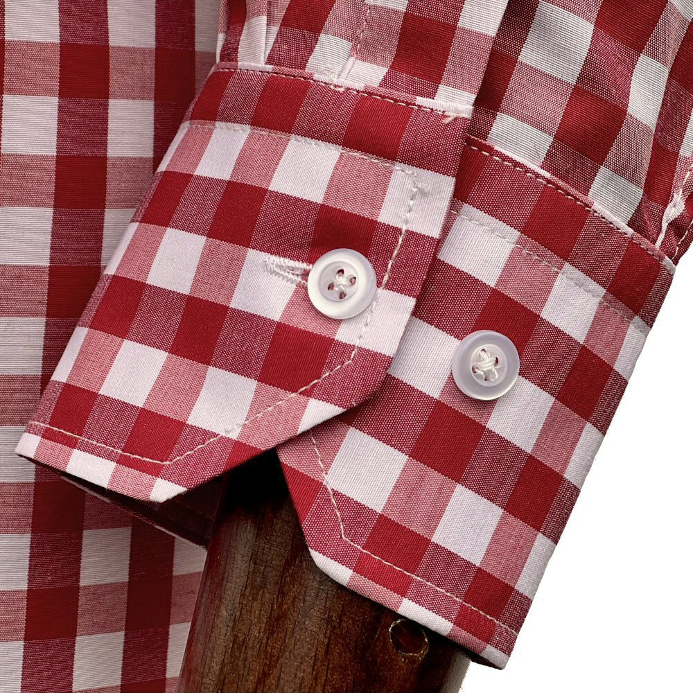 Adaptor Clothing Gingham Long Sleeve Button Down Shirt Wine