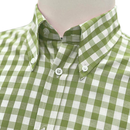 Adaptor Clothing Gingham Long Sleeve Button Down Shirt Moss