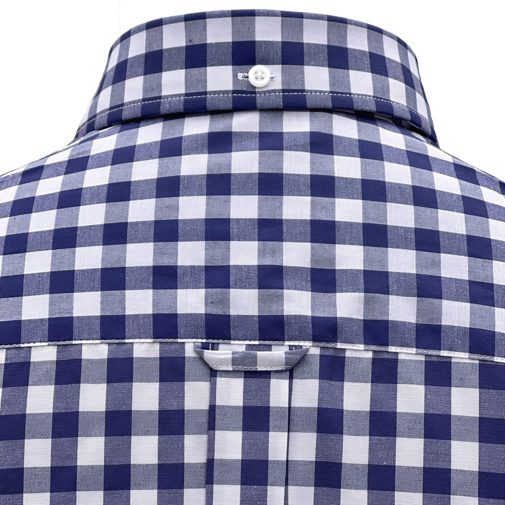 Adaptor Clothing Gingham Long Sleeve Button Down Shirt Navy