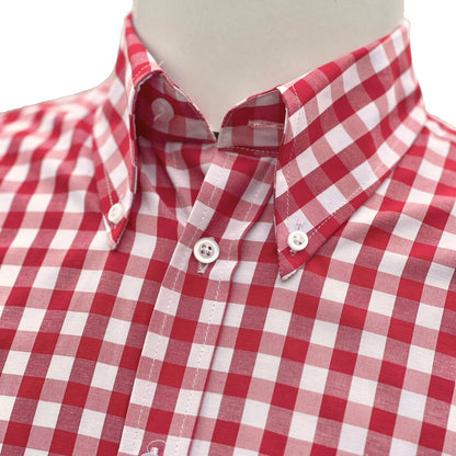 Adaptor Clothing Gingham Short Sleeve Button Down Shirt Red