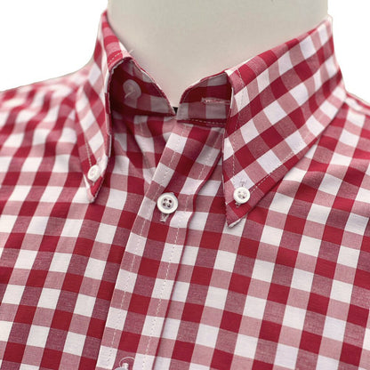 Adaptor Clothing Gingham Long Sleeve Button Down Shirt Wine