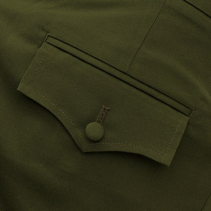 Adaptor Clothing Frogmouth Pocket Texture Plain Trouser Olive Green