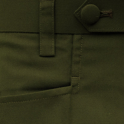 Adaptor Clothing Frogmouth Pocket Texture Plain Trouser Olive Green