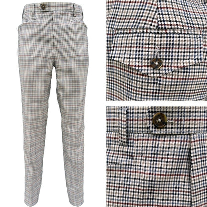 Adaptor Clothing Frogmouth Pocket Multi Check Trouser WINE / Petrol / Black