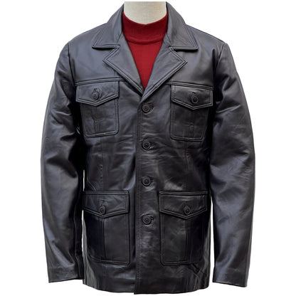 Adaptor Clothing Buttersoft Leather Safari Jacket Aged Black