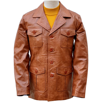 Adaptor Clothing Buttersoft Leather Safari Jacket Aged Tan