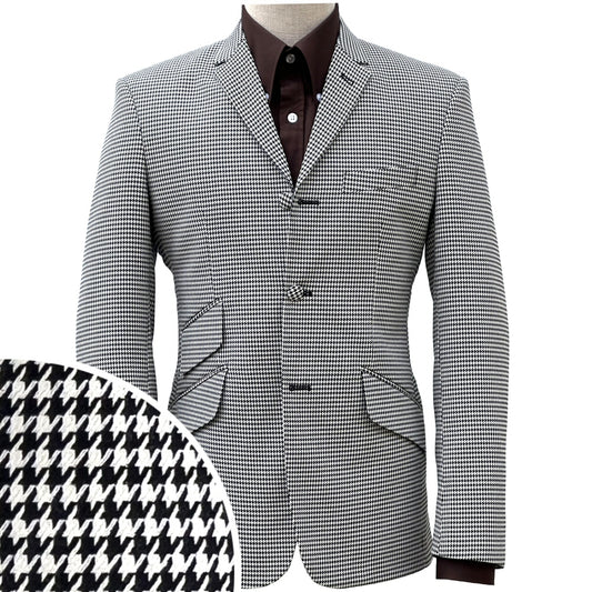 Adaptor Clothing 3 Button Dogtooth Jacket Black / White