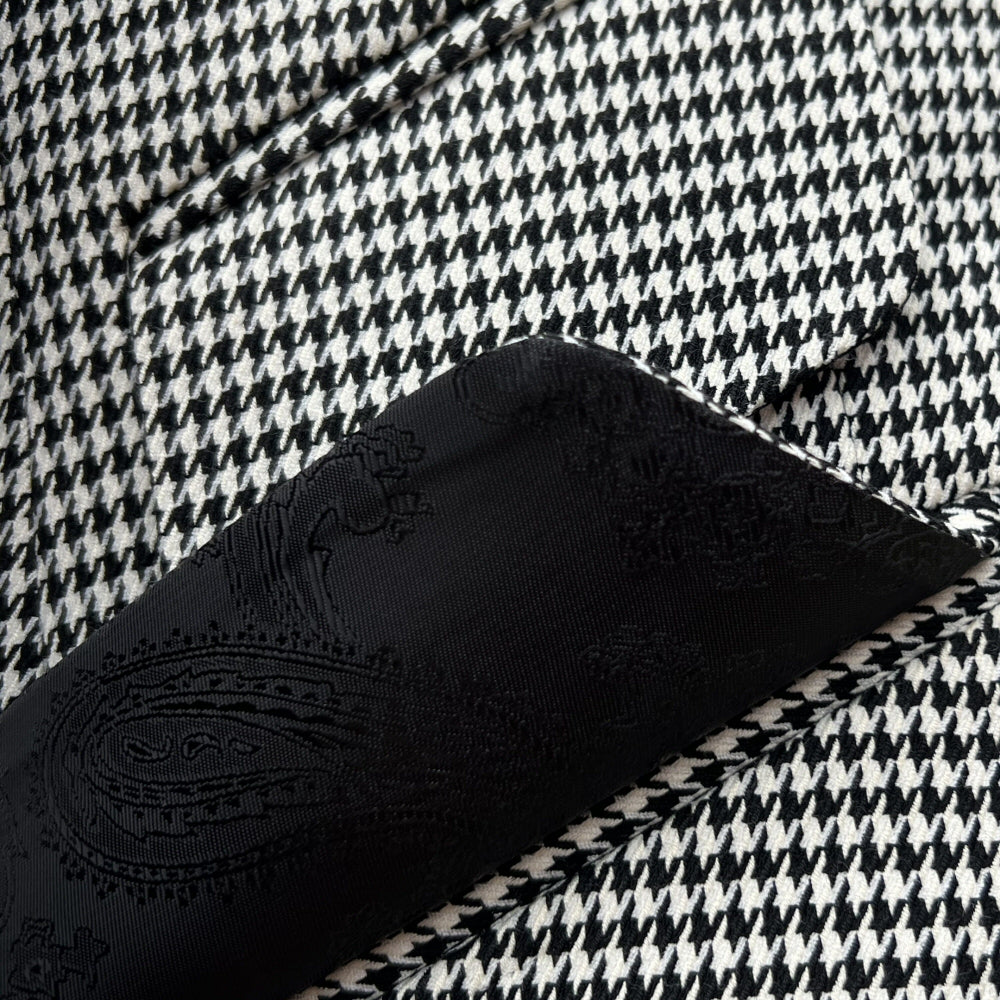 Adaptor Clothing 3 Button Dogtooth Jacket Black / White