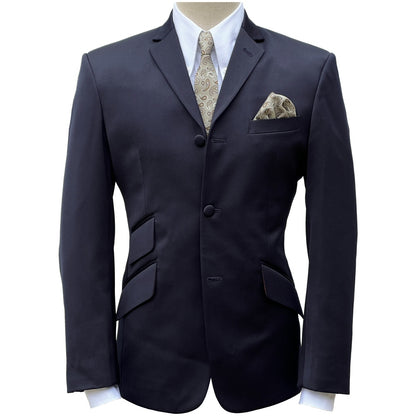 Adaptor Clothing Mod 3 Button Texture Plain Suit NAVY Blue