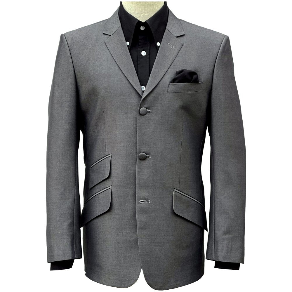 Adaptor Clothing Mod 3 Button Plain Tonic Suit Charcoal