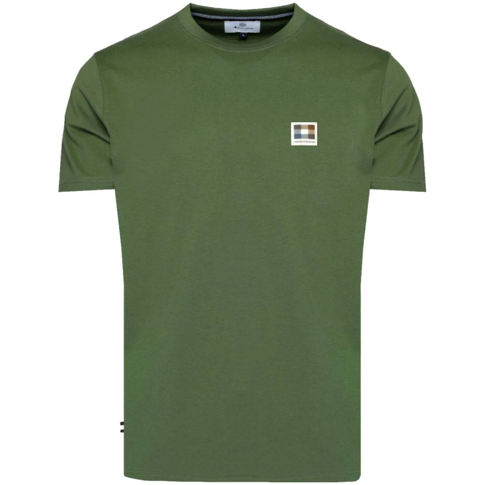 Aquascutum Active Club Check Badge Plain T-Shirt Army