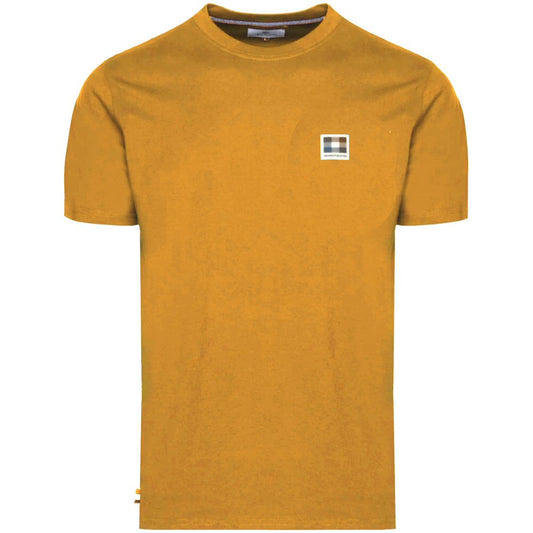 Aquascutum Active Club Check Badge Plain T-Shirt Mustard