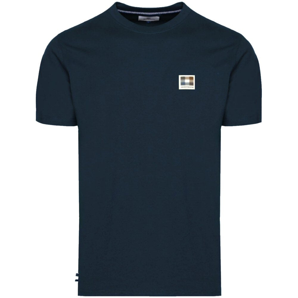 Aquascutum Active Club Check Badge Plain T-Shirt Navy