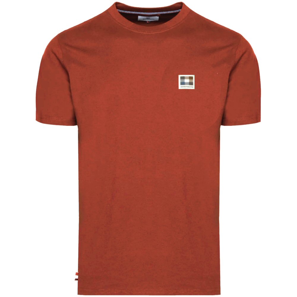 Aquascutum Active Club Check Badge Plain T-Shirt Rust