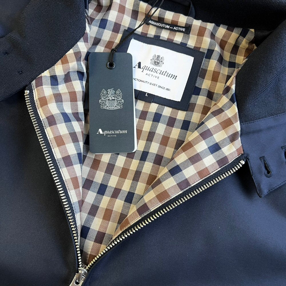 Aquascutum Active All Weather Waterproof Harrington Navy