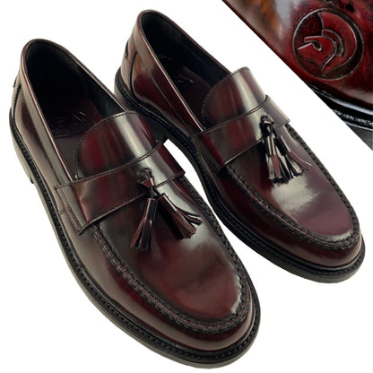 Delicious Junction x Trojan Branded DUKE Tassel Loafers Shoe Oxblood