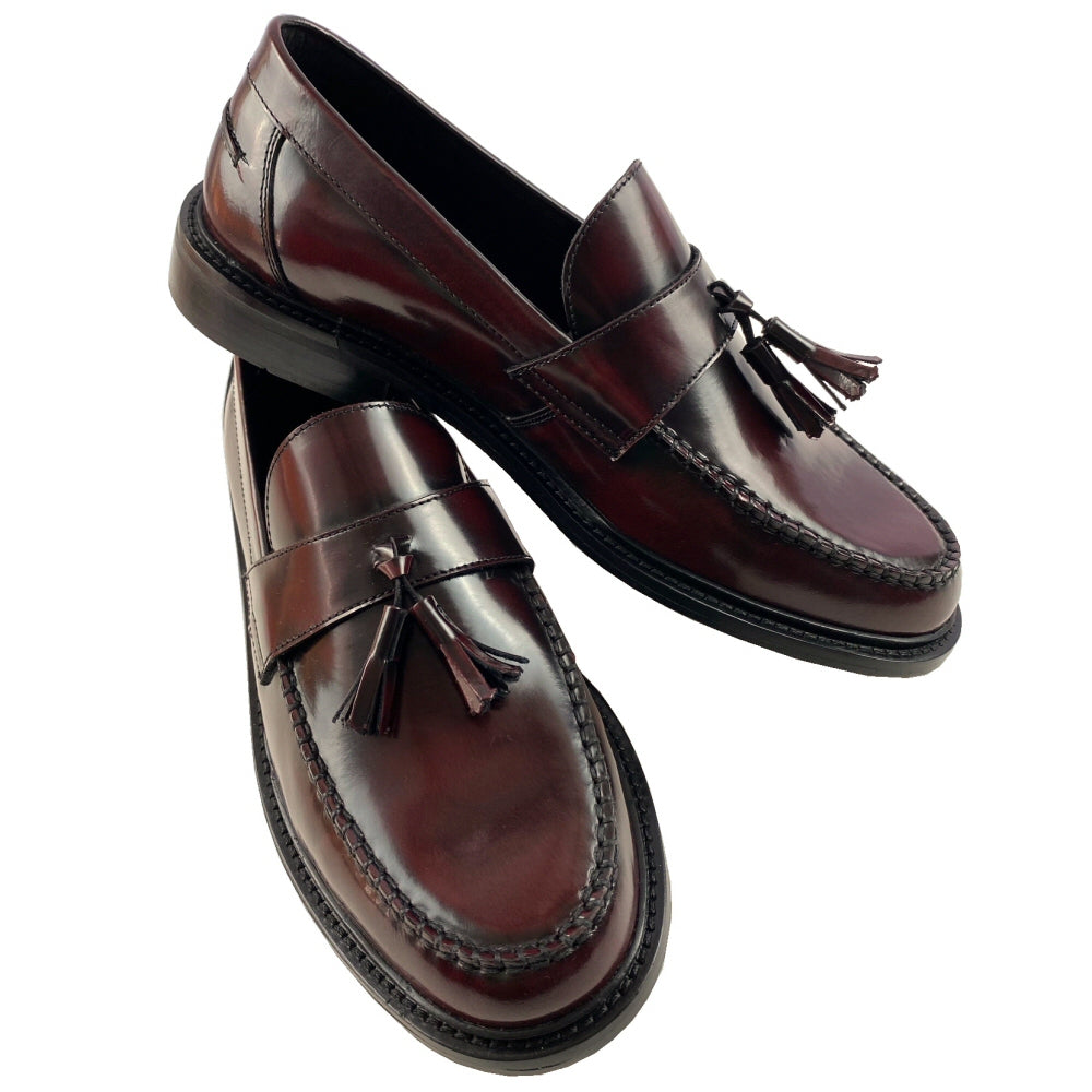 Delicious Junction x Trojan Branded DUKE Tassel Loafers Shoe Oxblood