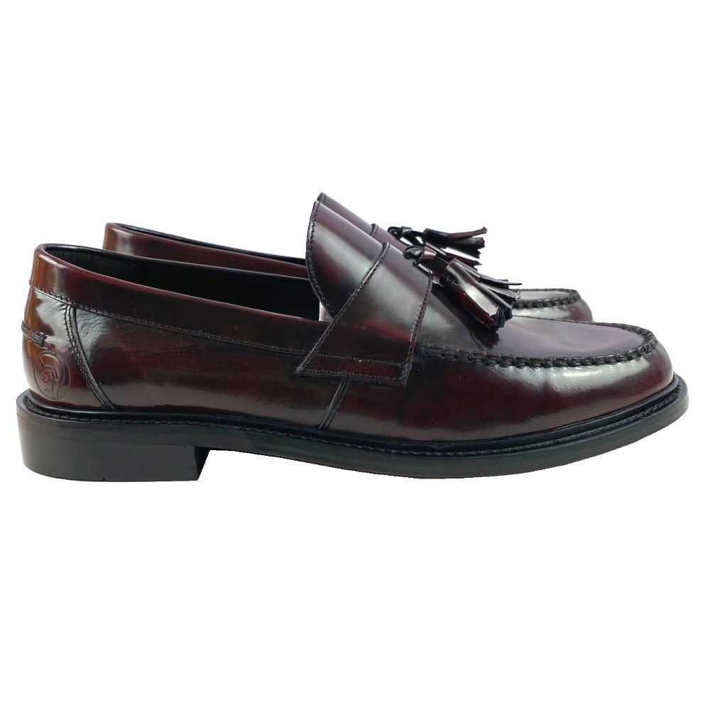 Delicious Junction x Trojan Branded DUKE Tassel Loafers Shoe Oxblood