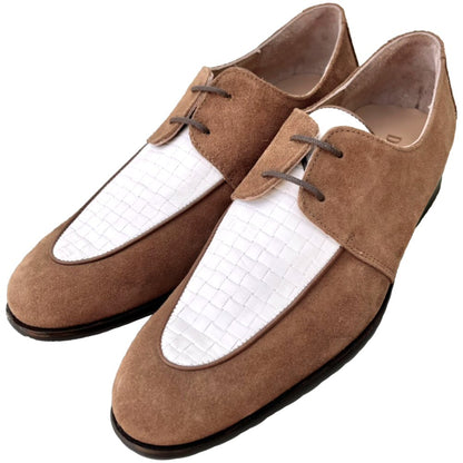 Dr Watson x Adaptor Handmade Leather / Suede Chequemate Shoe Cognac