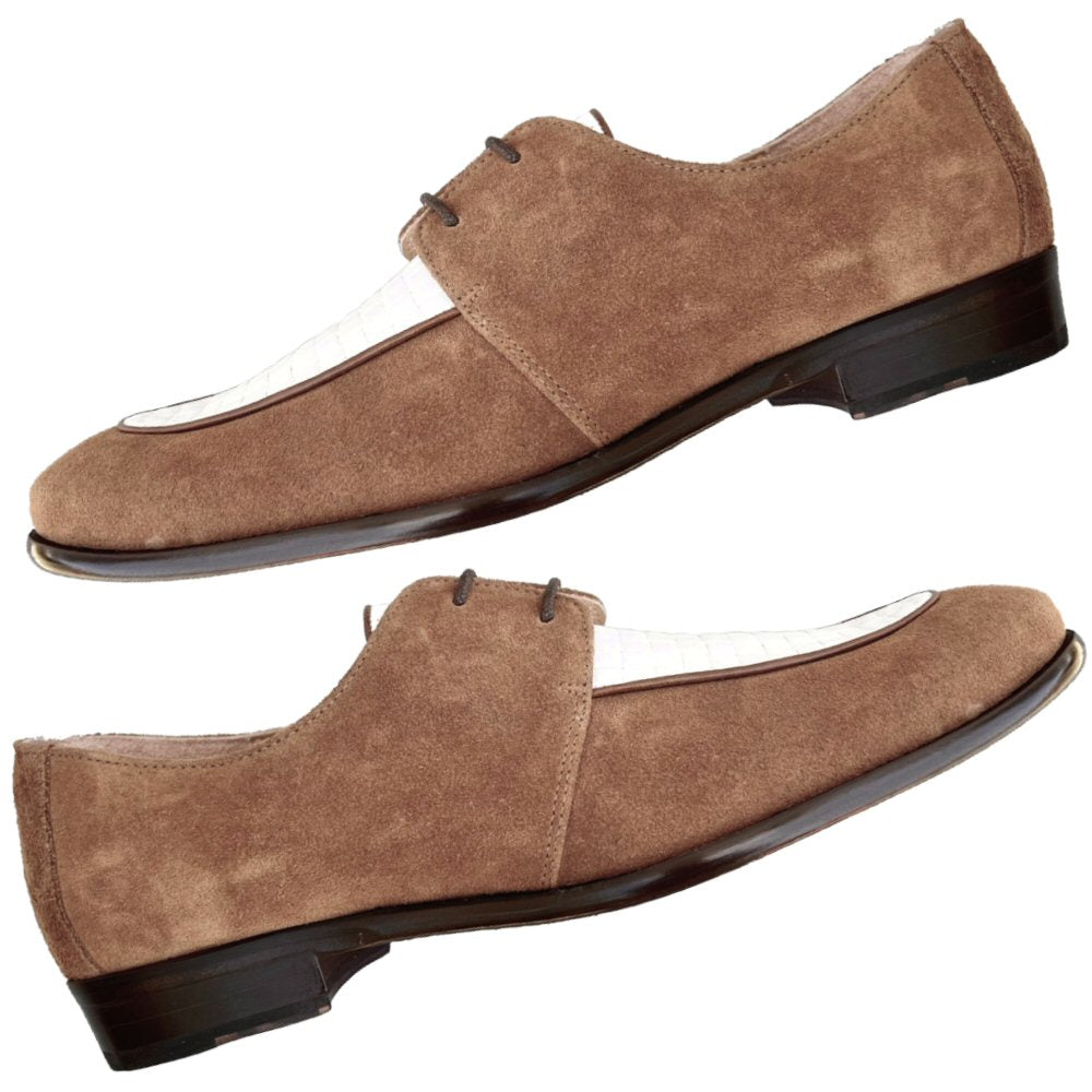 Dr Watson x Adaptor Handmade Leather / Suede Chequemate Shoe Cognac