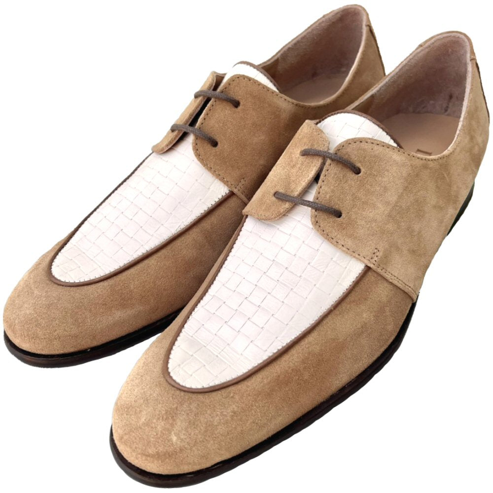 Dr Watson x Adaptor Handmade Leather / Suede Chequemate Shoe Sand