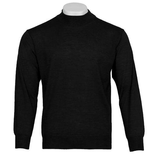 Franco Ponti Made in Italy Merino Wool TURTLE Neck Jumper Black