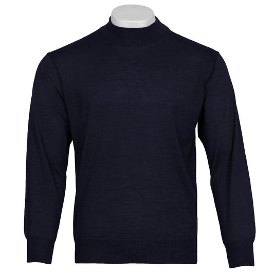 Franco Ponti Made in Italy Merino Wool TURTLE Neck Jumper Navy