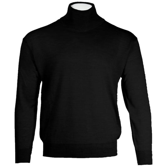 Franco Ponti Made in Italy Merino Wool ROLLNECK Jumper Black