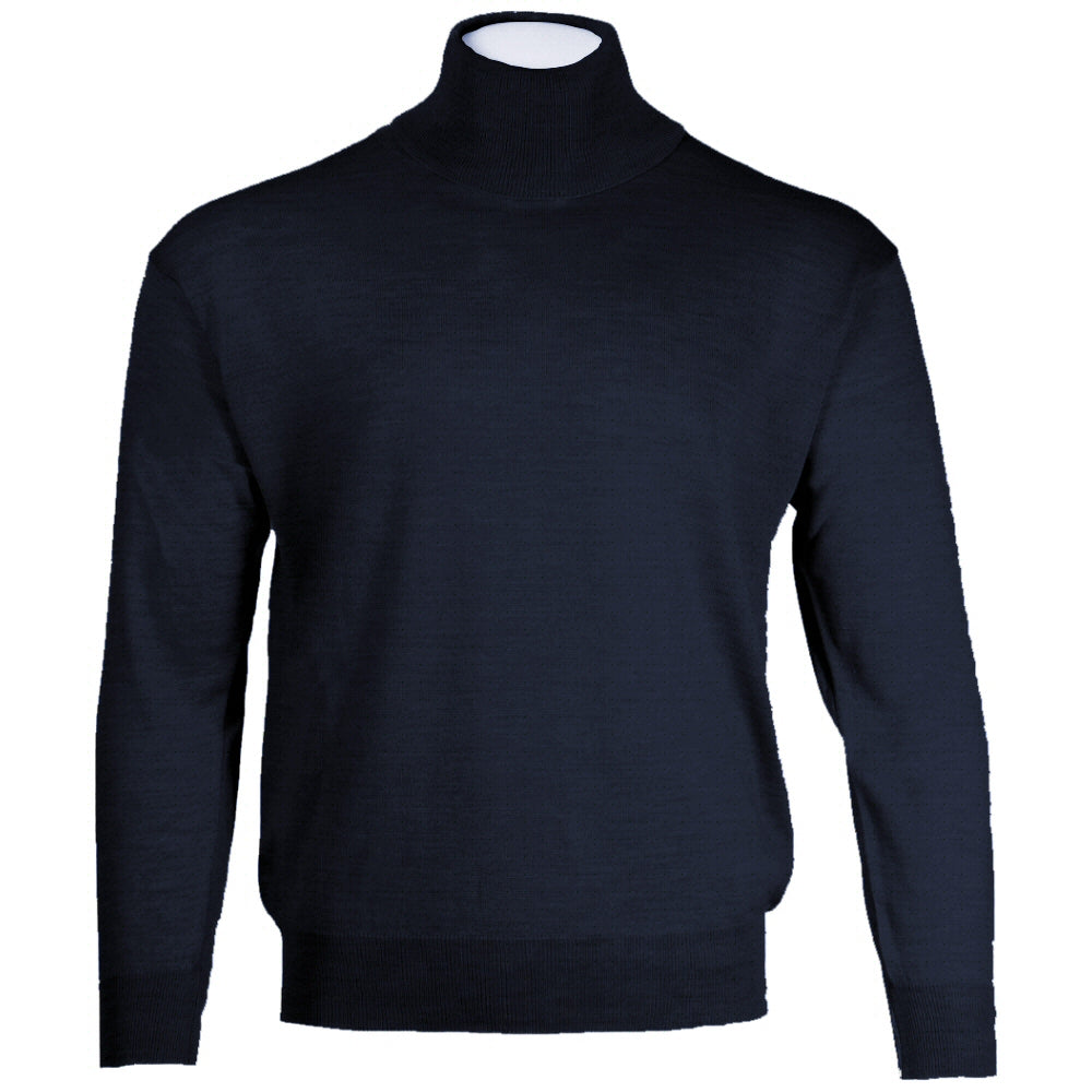 Franco Ponti Made in Italy Merino Wool ROLLNECK Jumper Navy