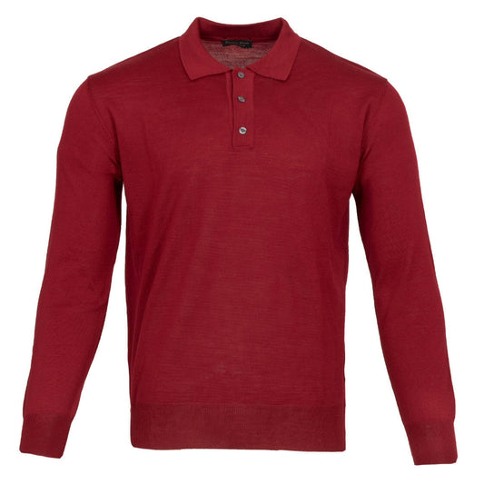 Franco Ponti Made in Italy Merino Wool Fine Gauge Knit POLO Burgundy