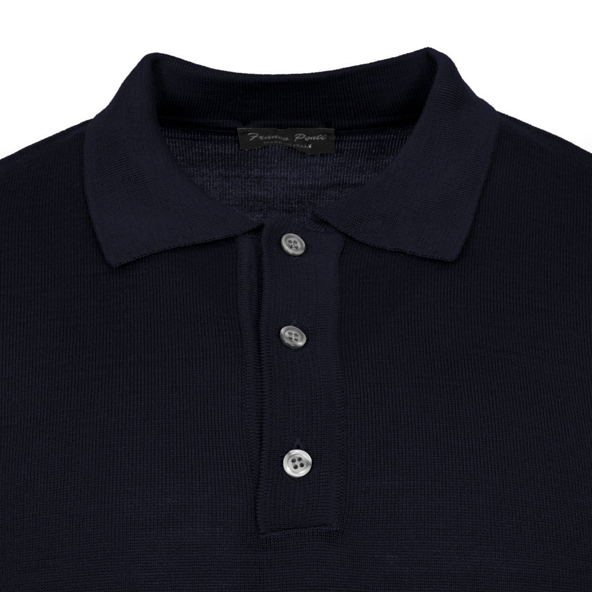 Franco Ponti Made in Italy Merino Wool Fine Gauge Knit POLO Navy