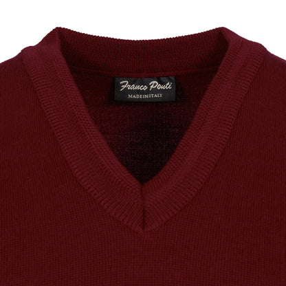 Franco Ponti Made in Italy Merino Wool V-Neck SLIPOVER Wine