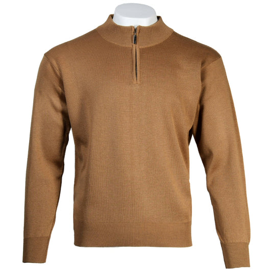 Franco Ponti Made in Italy Merino Wool FUNNEL Neck Jumper Camel