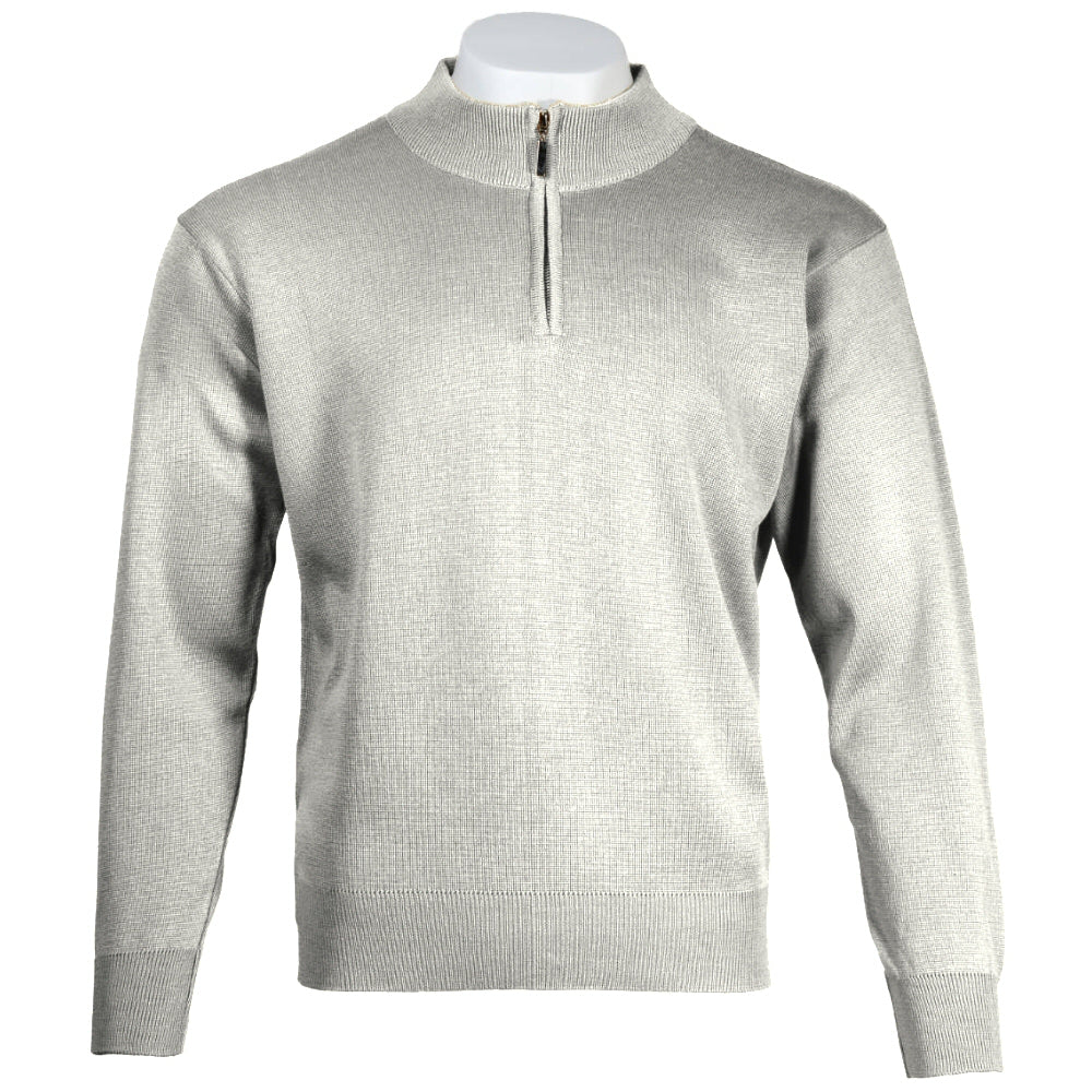 Franco Ponti Made in Italy Merino Wool FUNNEL Neck Jumper Light Grey