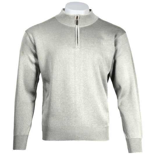 Franco Ponti Made in Italy Merino Wool FUNNEL Neck Jumper Light Grey