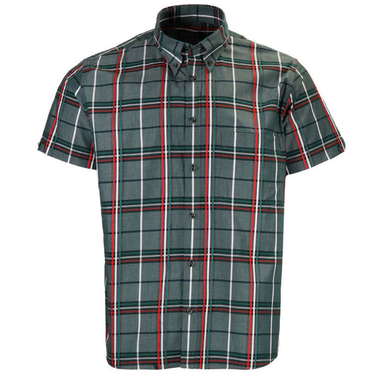 Tootal Short Sleeve Button Down Shirt Red Green Italian Check
