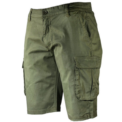 Mish Mash Cotton Stretch Twill Combat Shorts Olive