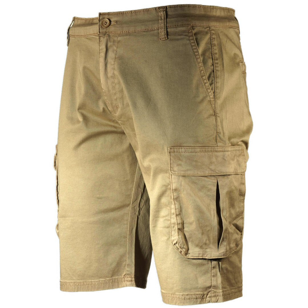 Mish Mash Cotton Stretch Twill Combat Shorts Stone