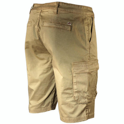 Mish Mash Cotton Stretch Twill Combat Shorts Stone